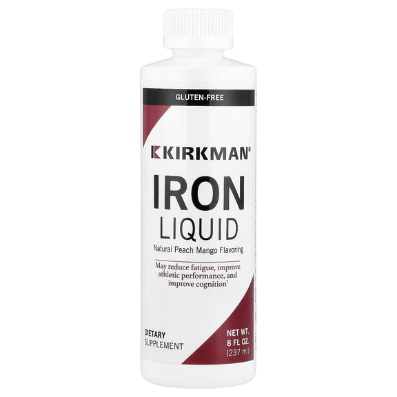 Kirkman Labs Iron Liquid, Natural Peach Mango, 8 fl oz (237 ml)