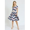 thumbnail image 5 of Chevron Short Sleeve Pleated Dress | 2 Colors | S-3X, 5 of 10