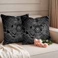 thumbnail image 2 of Black Halloween Outdoor Waterproof Pillow Covers, Country Vintage White Cobweb Scary Decorative Square Throw Pillowcase Sofa Cushion Sham for Patio/Couch/Chair, 16"x16" 2 Pack, 2 of 8