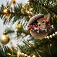 thumbnail image 2 of Forest Animal Acorn Ornaments 2D, Flat Detailed Woodland Creature Figurines in Acorn Shell, Hanging Christmas Tree Ornaments, Unique Animal Lover Gift Idea, Christmas Decor(Deer), 2 of 6