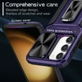 thumbnail image 4 of for Galaxy S23 Case Heavy Duty with Camera Cover, Build in Kickstand & Magnetic Car, Military Grade Armor Protection Cover,Sturdy Rugged Shockproof Case For Samsung Galaxy S23, Purple, 4 of 10