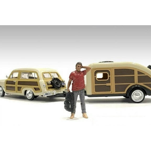 Campers Figure 4, Red - American Diorama 76437 - 1/24 scale Figurine - Diorama Accessory