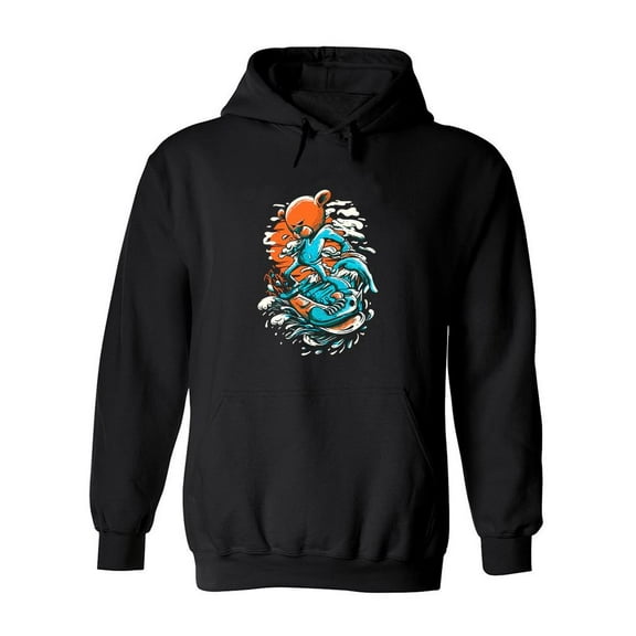 Snowboarding Bear. Hoodie Men -Image by Shutterstock, Male Large