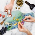 thumbnail image 4 of Watercolor Flower Cutting Board, Surreal Iris Peony Poppy Petals Paint with Moth Butterflies Wilderness, Tempered Glass Cutting and Serving Board, Wine Bottle Shape, Multicolor, by Ambesonne, 4 of 5