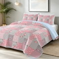 thumbnail image 2 of Davulos Plaid Patchwork Quilt for Twin Bed,2 Pieces Reversible Microfiber Summer Bedspread Coverlet Bedding Set for All Season(1 Quilt,1 Pillow Shams), 2 of 9