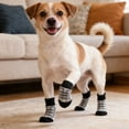 thumbnail image 6 of Pet Socks, Dog Socks 4-Pack, Non-Slip Grip Socks for Small Medium Dogs, Anti-Skid Pet Sleeves for Indoor Floor Traction, Paw Protectors, Washable, 6 of 7