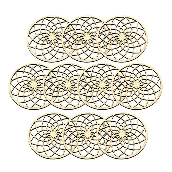 Wooden Heat Proof Mat 10 Pcs Trivets for Hot Pots Coaster Pans Coasters Casserole Pad Kitchen Bowls