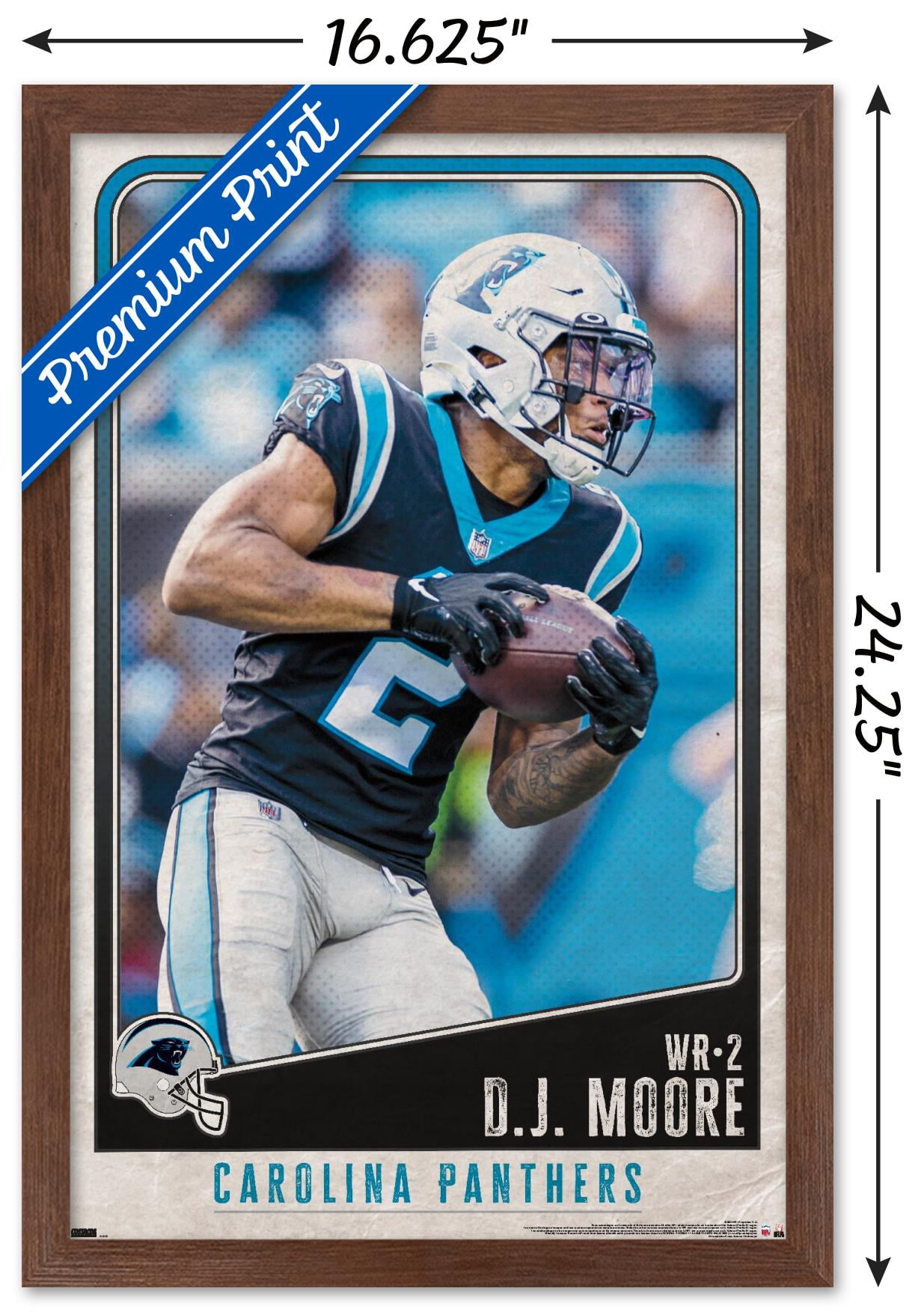 Download Carolina Panthers Player DJ Moore Blue And Black