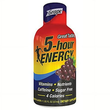 5-hour ENERGY Great Tasting Grape Energy Drink 1.93 oz Plastic Bottles - Pack of 12