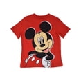 thumbnail image 2 of Disney Mickey Mouse Little Boys Pullover Graphic T-Shirt & Mesh Shorts Red-Black 7, 2 of 5