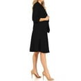 thumbnail image 2 of Women's Two-Piece Suit Set ? 3/4 Sleeve Fitted Blazer and Midi Skirt, 2 of 5