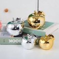 thumbnail image 3 of ZHAOCHENG pieza de figuras de cerámica de manzana dorada, adornos navideños, accesorios de decoración de escritorio para el hogar y la oficina, 1 pieza de adornos navideños, 3 of 5