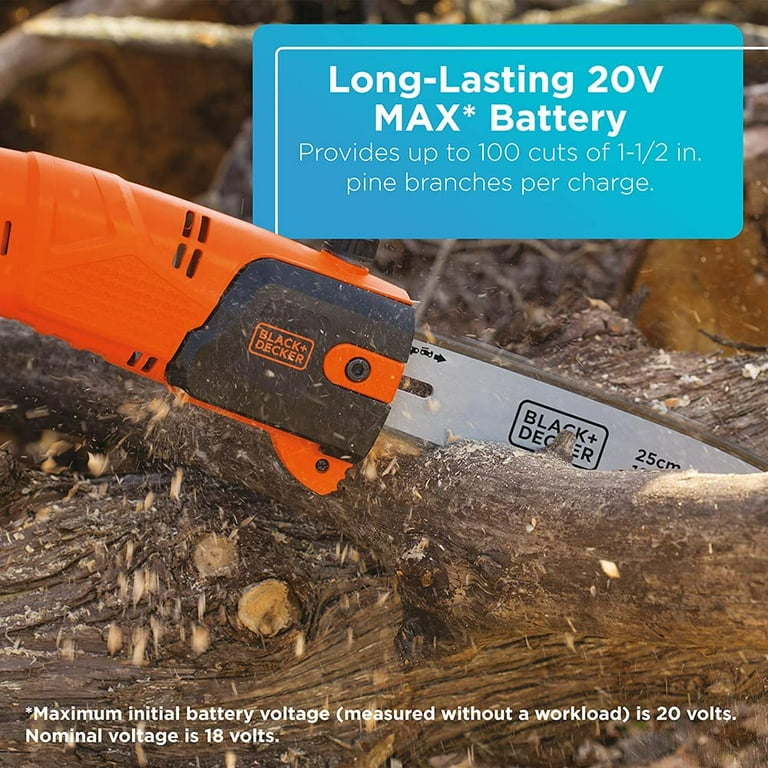 20V MAX* Cordless Chainsaw Kit, 10-Inch | BLACK+DECKER