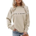 thumbnail image 1 of WEAIXIMIUNG Sweatshirts Personnalisés Design Mode Décontractée pour Femmes Manches Longues Col Rond Pull à Capuche, 1 of 3