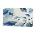 thumbnail image 1 of Goals, Gourds, and Gatherings Windy Navy Blue Floral Print Bath Mat, 1 of 5