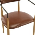 thumbnail image 4 of Noble House Minimalist PU Upholstered Dining Chairs with Metal Frame, Maple+Coffee, Set of 2, 4 of 9