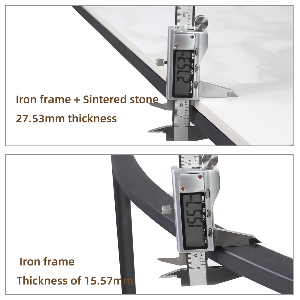 Wisfor Sintered Stone Console Table Entryway Table Black Metal Leg 2 Tier, 39.4x11.8x30.7 inch