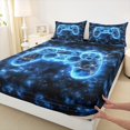 thumbnail image 3 of Manfei Game Bed Sheets,Gamepad Controller King Sheets,Blue Black Sheet Set For Boy,Microfiber Room Decor,4-Piece, 3 of 7