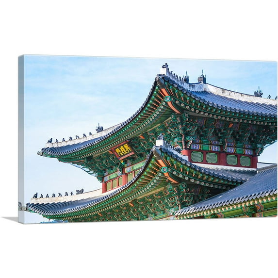 ARTCANVAS Beautiful Rooftop in Beijing China Canvas Art Print - Size: 18" x 12" (0.75" Deep)