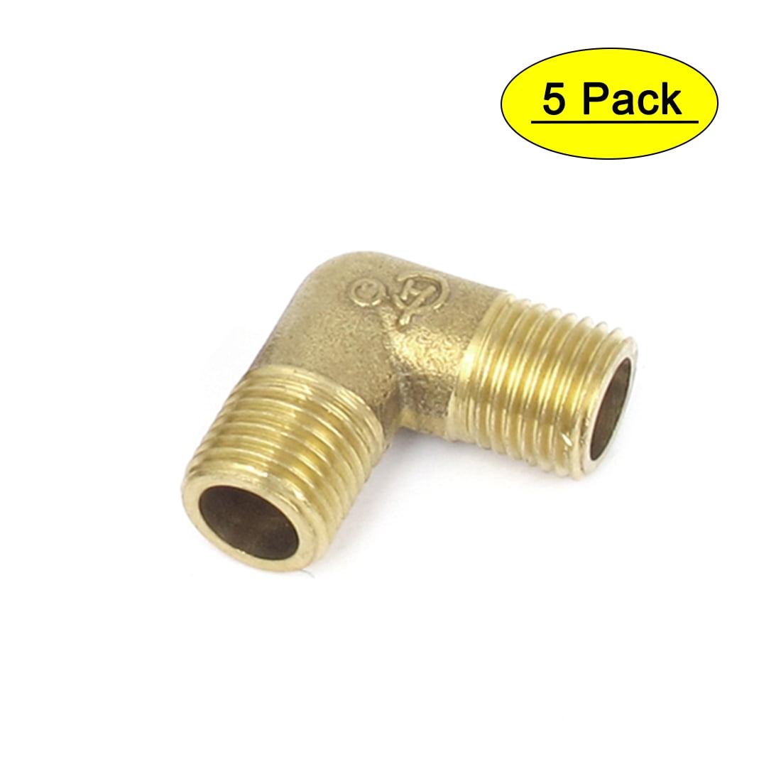5Pcs Brass Pipe 90 Degree 1/4BSP Male to Male Thread Water Fuel Elbow Fitting