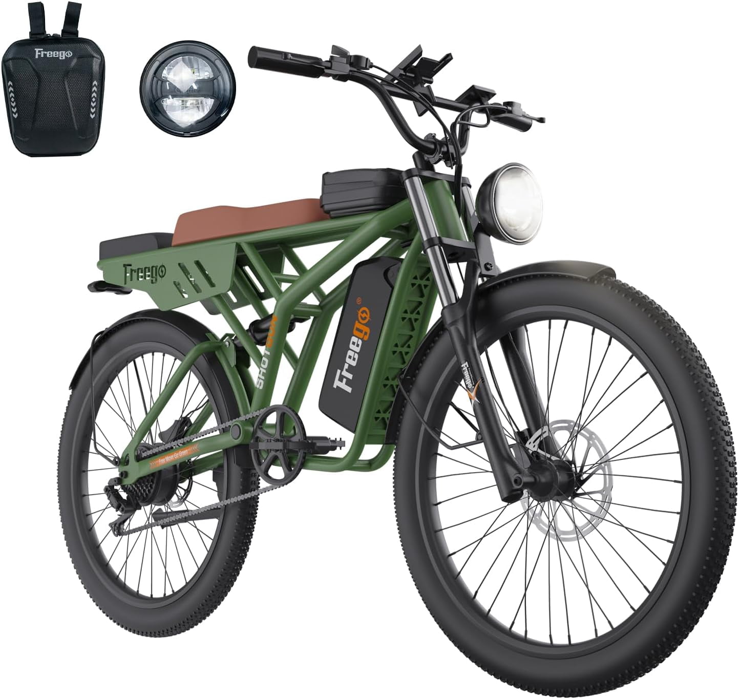 Freego Electric Bike for Adults, 750W/48V/20Ah, F4 Electric City Bike 24 x 2.4 MTB Tires Ebike Electric Bicycles Removable Battery, 28MPH & 40 Miles, 7-Speed
