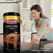 Weiman Furniture Cleaning Wipes, Household, Wood, Disposable, 30 count