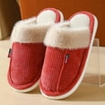 thumbnail image 3 of Womens Fluffy Knit House Slippers Winter Indoor Outdoor Non Slip Walking Shoes Warm Bedroom Slippers, 3 of 5