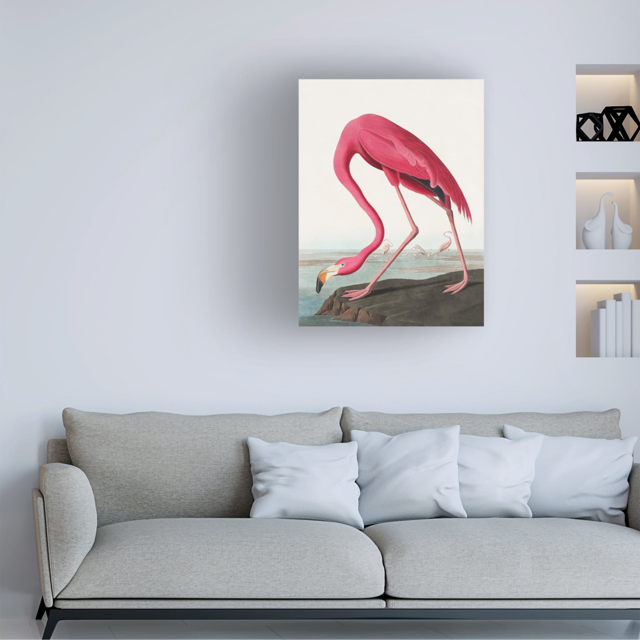 Trademark Fine Art Pictufy Pink Flamingo Ii From Birds of America Canvas Wall Art