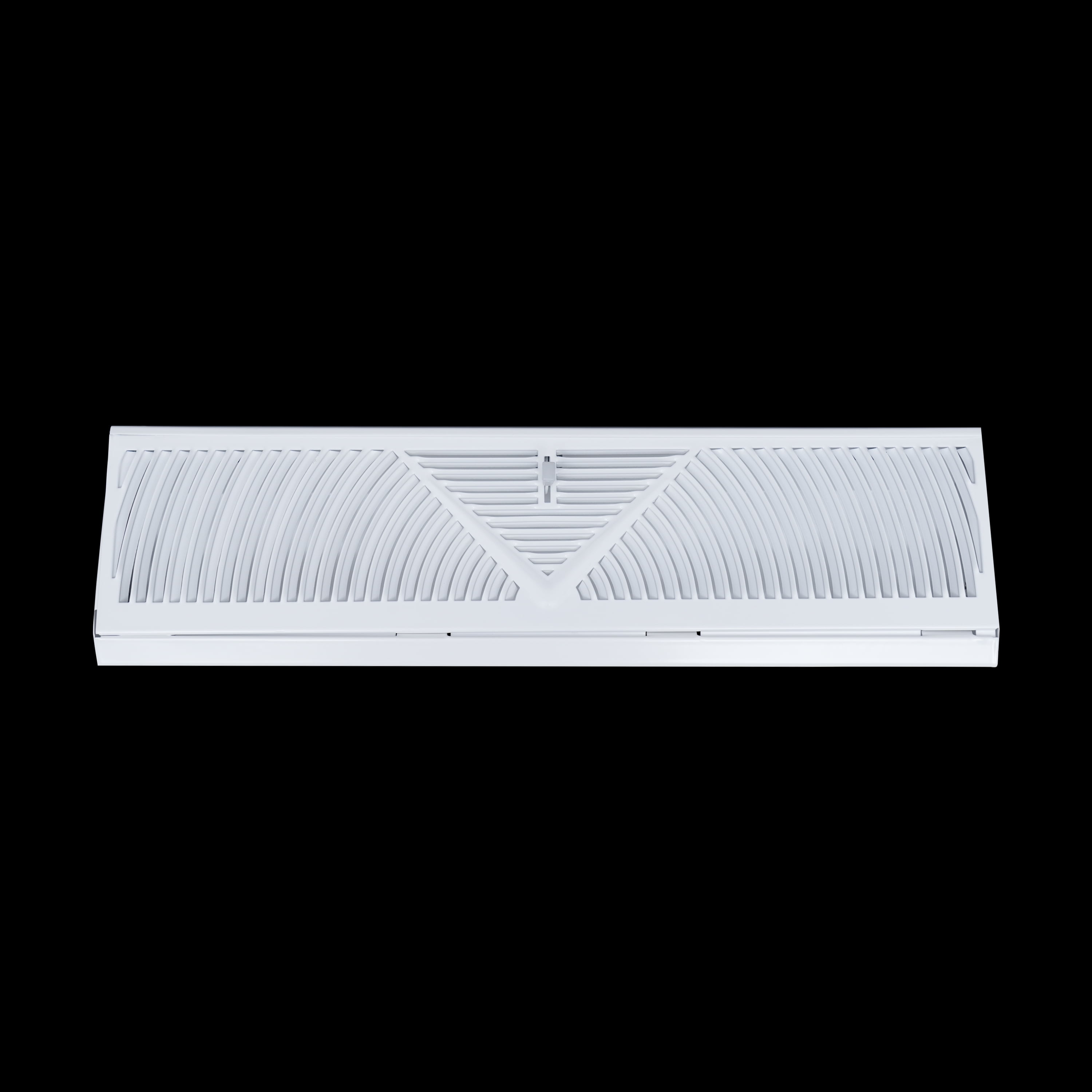 Fits 18" [External Length] Baseboard Space | Corner Baseboard Register by Handua | Round Type Air Flow Design | Register Vent Cover Grill | Adjustable Lever for Air Flow Control | White