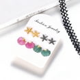 thumbnail image 3 of Besufy 4 Pairs Boho Women Starfish Shell Stud Earrings Set Summer Accessories, 3 of 7