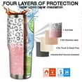 thumbnail image 6 of 40 oz Tumbler with Handle and Straw Leak Proof 40 oz Cup Insulated Stainless Steel Coffee Travel Mug Slim 40oz Pink Leopard Tumbler with Handle Leopard Print Stuff Gift for Women, 6 of 6
