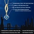 thumbnail image 2 of Gem Stone King 10K Yellow Gold Persian Blue Moissanite and Lab Grown Diamond Pendant Necklace for Women | 0.83 Cttw | Gemstone Birthstone | Round 6MM | With 18 inch Chain, 2 of 6