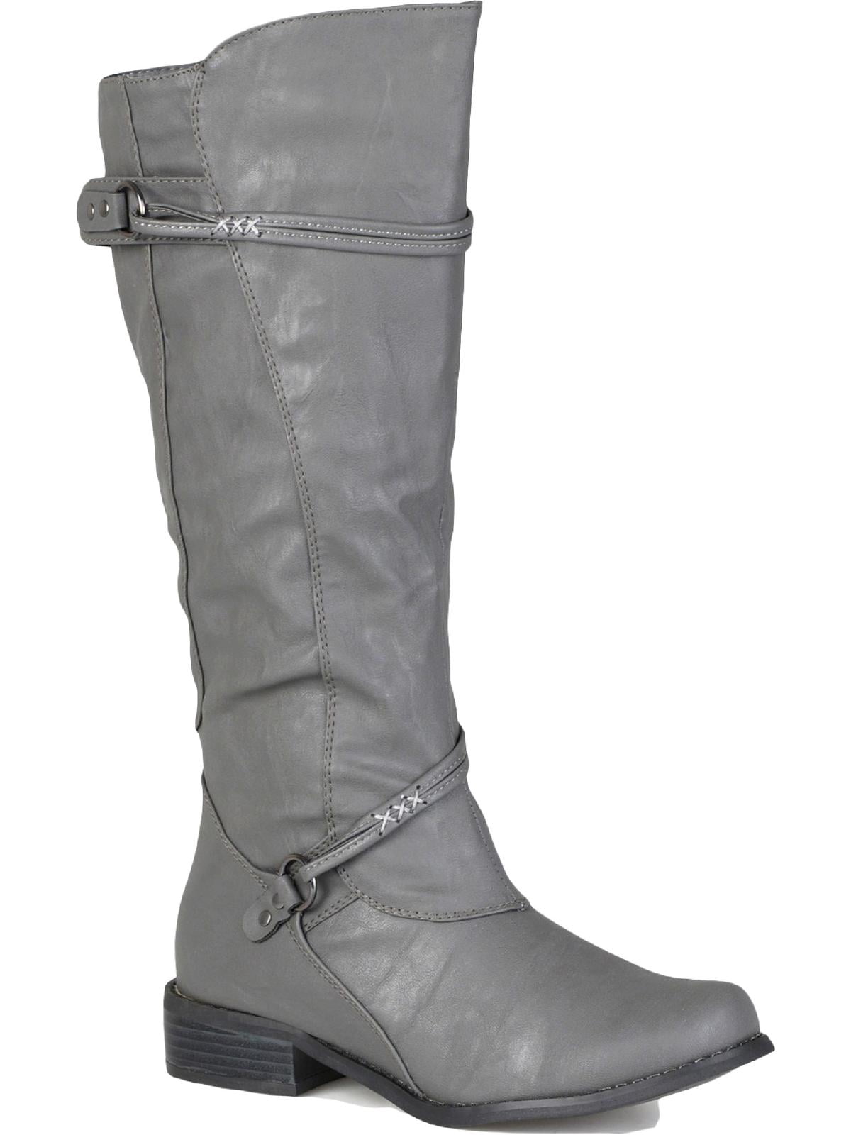 Journee Collection Womens Harley Tall KneeHigh Boots Gray 8 Medium (B