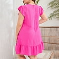 thumbnail image 4 of Yesfashion Women's Plus Size Babydoll Mini Dress Flutter Sleeve Flowy Shift Short Dress, 4 of 5
