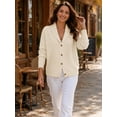 thumbnail image 4 of Xdegoge Womens Shawl Collar Cardigan Sweaters Button Down Long Sleeve Loose Fit Knit Tops Casual Fall Winter Open Front Outerwear Cozy Coat for Daily Wear, 4 of 5