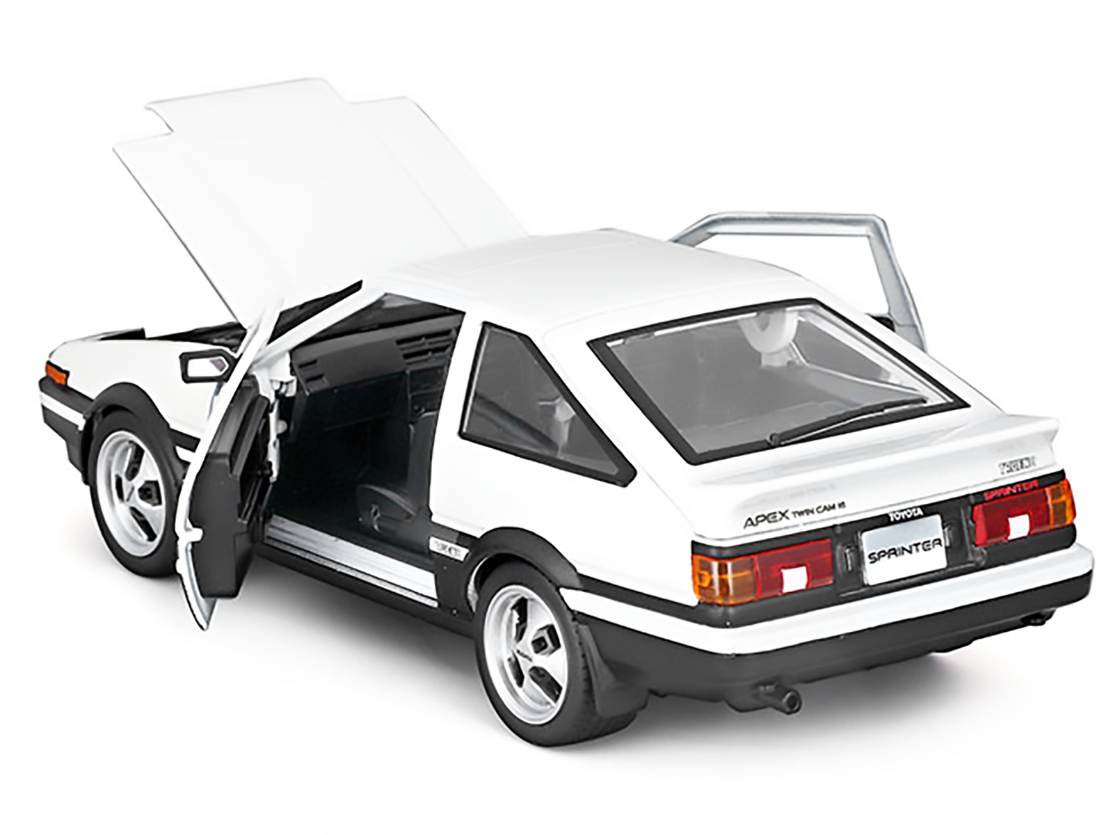 Toyota Sprinter Trueno AE86 RHD (Right Hand Drive) White with Black Stripes "Special Edition" 1/24 Diecast Model Car by Maisto