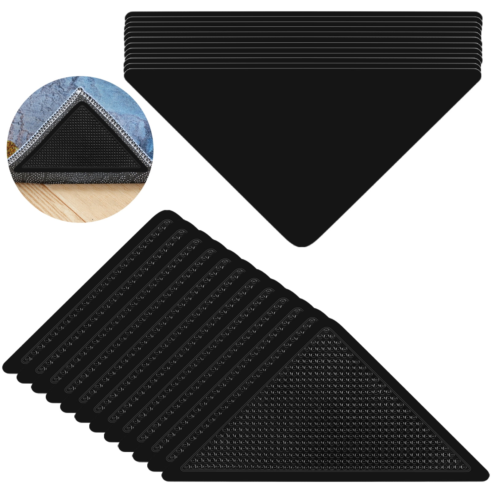 12 Pack Non Slip Rug Grippers, Reuse Rug Pad Gripper, Rug Slip Stopper