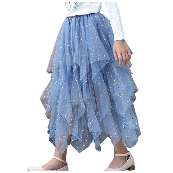 Zanarzt Toddler Tutu Skirt Tutu for Girls Skirt Layered Tulle Ballet Dance Princess Dress Birthday Outfit Light Blue,5-6 Years