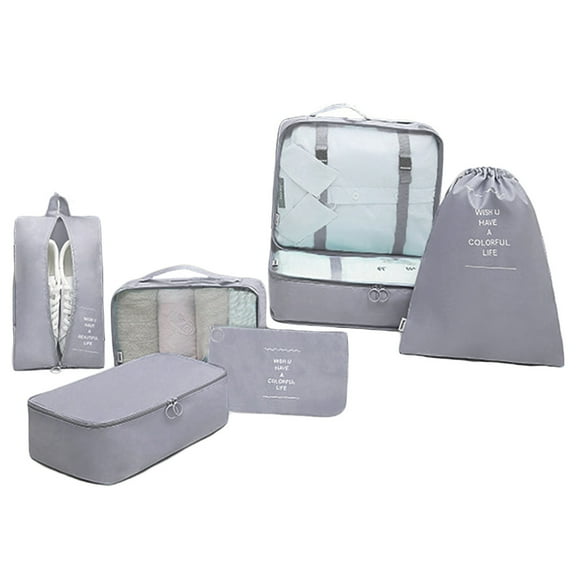 AUXDIQ 7 PCS Packing Cubes for Suitcase Travel Luggage Organizer Bags Set Packing Organizers Compression Suitcase Bag Travel Essential Bag