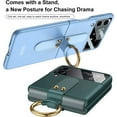 thumbnail image 3 of Case for Galaxy Z Flip 4 Phone Case, Flip 4 Case with Ring, Ultra-Thin Folding Screen Samsung Flip 4 Case Protective Cover with Ring, Shockproof Protector for Samsung Galaxy Z Flip 4 2022 Green, 3 of 8