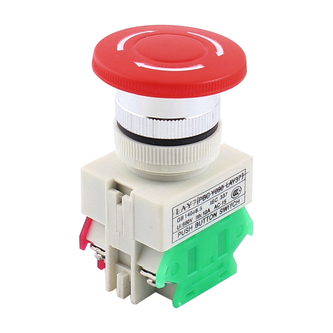 Panel mount dpst latching push button electric switch lay7 ui 660v ith