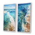 thumbnail image 3 of Designart "Beach Photo Oceanic flow XII" Coastal Beach Framed Wall Art Set Of 2 - Teal Beach Framed Wall Art Set Of 2, 3 of 7