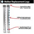 thumbnail image 4 of Top Glides Universal Walker Tune-Up Kit, 5-Inch Wheels, Aluminum Legs, Click & Go Ski Glides, GlidePads, Gray, 4 of 7
