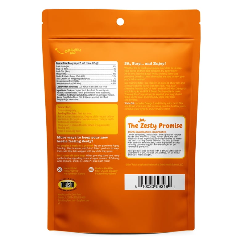 Zesty Paws All-in-One Training Bites, Peanut Butter, 8 oz photo 5