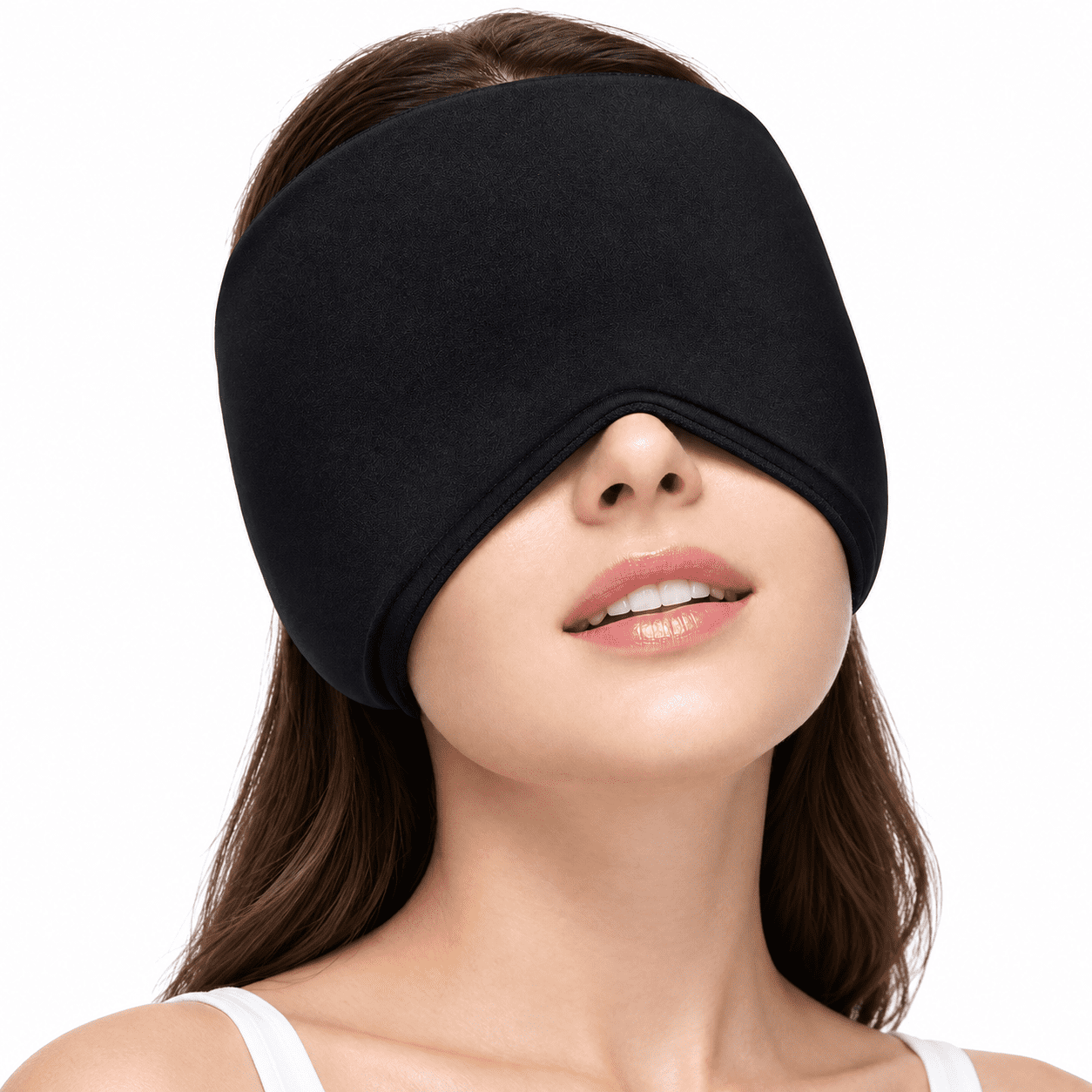 Migraine Relief Cap, Headache Relief Hat with Hot & Cold Gel, 360° Cooling Eye Mask and Head Ice Pack, Black