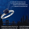 thumbnail image 2 of Gem Stone King 10K Two Tone Gold Blue Sapphire Solitaire Engagement Ring for Women | 1.30 Cttw | Cushion 6MM | Gemstone September Birthstone | Size 6, 2 of 6