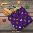thumbnail image 6 of Naloa Purple Mardi Gras Tote Bag for Women, Foldable Tote Bag With Zipper, Large Shoulder Bag, Top Handle Handbag for Travel, Work, Shopping, 6 of 9
