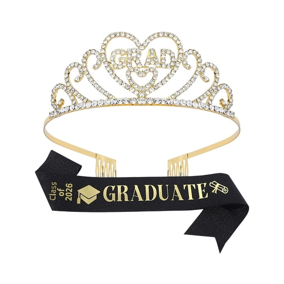 Gold Graduate and Sash Set Class of 2026 Congratulations Grad Party Decorations Women's and I Graduated Sash for High School College Grad Favors