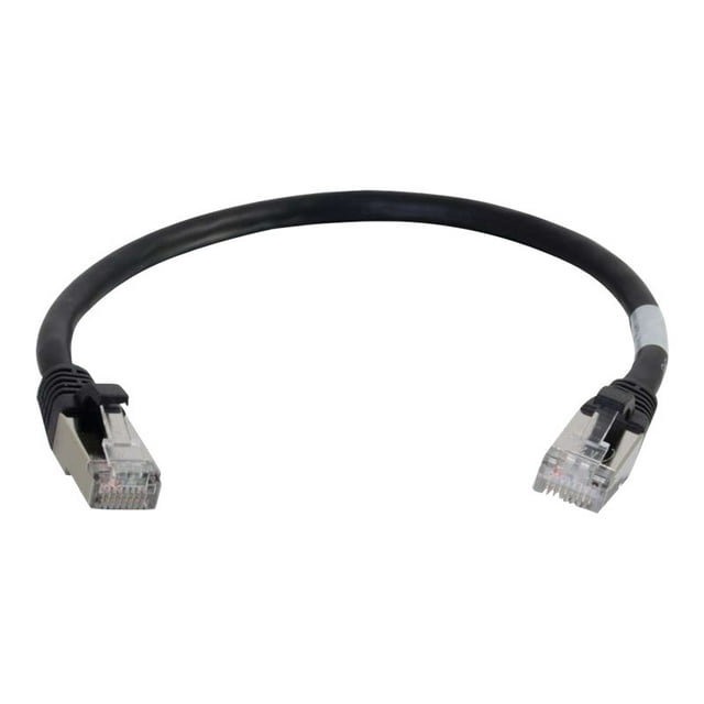C2G 8 Pieds Cat6a Snagless Shielded (STP) Network Patch Ethernet Cable Black - Câble de Raccordement - RJ-45 (m) à RJ-45 (m) - 8 Pi - STP - CAT 6a - Sans Accroc, Brin - Noir