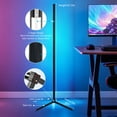 thumbnail image 2 of RGB LED Floor Lamp,Corner Floor Lamp,With Music Sync and Remote Control,1.6 Billion Light Colors, Color Changing Standing Lamp,For Living Rooms,Bedrooms,Gaming Rooms 1PC, 2 of 8